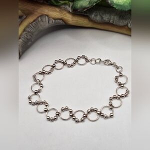 Elegant Sterling Silver Beaded Bracelet